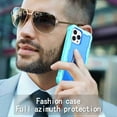 thumbnail image 5 of Dteck Back Case For Apple iPhone 13 Pro, Ring Stand Shockproof Hybrid Hard PC Soft Silicone Bumper Heavy Duty Shockproof Three Layer Drop Protective Girls Boy Cute Phone Case(Mint+Blue), 5 of 7
