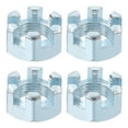 thumbnail image 1 of Tuerca hexagonal ranurada 5/8-18 UNF, tuercas hexagonales de acero al carbono grado 6.8, plateadas, paquete de 4, 1 of 5