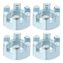 5/8-18 UNF Hexagon Slotted Nut, Grade 6.8 Carbon Steel Hex Nuts, Silver, 4Pack