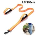 thumbnail image 1 of Pet Gear Dog Leash 1.5m Long Padded Two Handle Heavy Duty Double Handles Lead for Control Safety Training Leashes Orange, 1 of 8