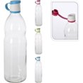 thumbnail image 1 of Recipientes de vidrio de colores elegantes para líquidos con tapas sin BPA, botellas de vidrio con tapa abatible multiusos para leche, jugo, refresco y agua, jarra para senderismo o vida diaria, 1 of 1