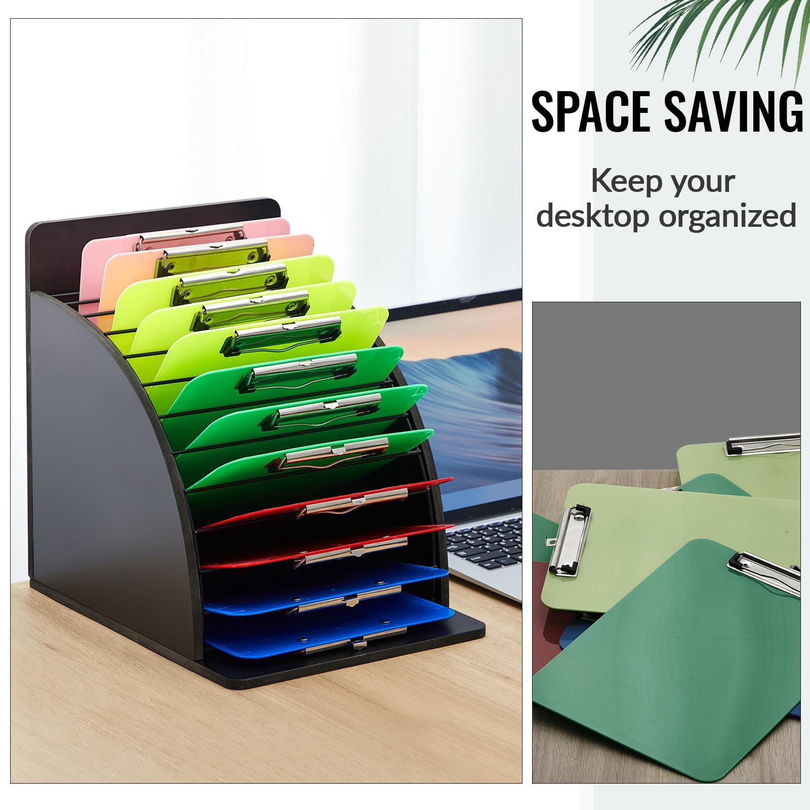 1 Wooden Clipboard Holder Storage Metal Rack With Raised Side Panel Organization For Classroom Office School Teacher  Clip Boards Not Included