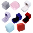 thumbnail image 2 of Jewelry Earring Ring Display Solid Necklace storage Color Flannelette Storage Organizer Gift Boxes Square Case, 2 of 8