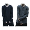 thumbnail image 5 of comerut Men Spring T-shirt Long Sleeve Round Neck Solid Color Pullover Soft Warm Loose Thumb Hole Men T-shirt Men Clothes, 5 of 8
