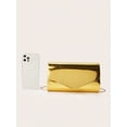 thumbnail image 5 of REMANLAN Women's Holographic Metallic Envelope Evening Clutch Purse with Detachable Chain Strap, Gold, 5 of 8