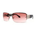 thumbnail image 2 of Luxury 90s' Rimless Thin Metal Rectangular Fashion Sunglasses Gold Black Burgundy, 2 of 4