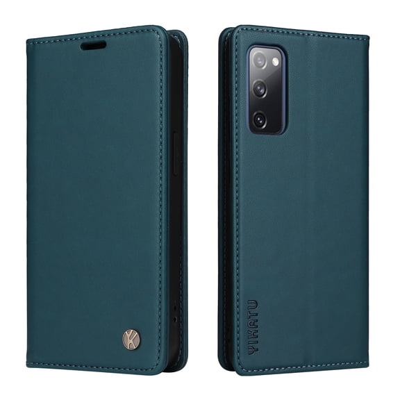 Wallet Phone Case for Samsung Galaxy S20 FE 5G, Kickstand and 2 Card Slots, Shockproof and Scratch Resistant, Blue