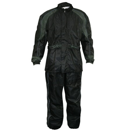 Xelement 4727 Mens Black Two-Piece Armored Rain