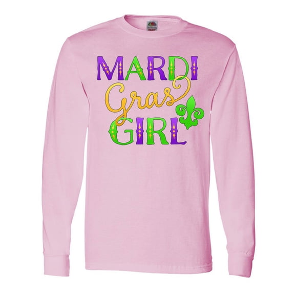 Inktastic Mardi Gras Girl Long Sleeve T-Shirt