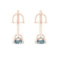 thumbnail image 4 of 0.5 Ct Round Cut Studs Blue Moissanite 14K Rose Solid Solid Gold Everyday Dainty Earrings Screw Back, 4 of 7