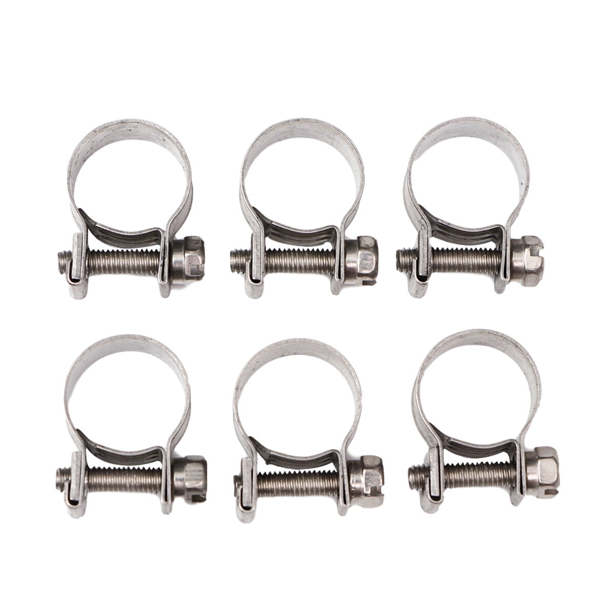 12 Pcs 1416mm Mini Hose Clamp Stainless Steel Adjustable Range Fuel