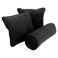 thumbnail image 3 of Blazing Needles Double-corded Solid Microsuede Throw Pillows with Inserts (Set of 3) 9817-CD-S3-MS-TD, 3 of 10
