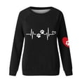 thumbnail image 4 of Brnmxoke Valentines Day 2024 Sweatshirt for Women Dog Paw Love Heart Print Cute Shirts Round Neck Casual Valentine Pullover Long Sleeve Pullover Tops, 4 of 4