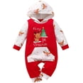 thumbnail image 2 of ATAIKU Newborn Baby Girls Boys My 1st Christmas Hooded Romper Infant Toddler Cotton Jumpsuit Xmas Fall Winter Outfits, 2 of 8
