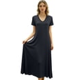 thumbnail image 2 of Endives Nightgown for Women Full Length Soft Breathable Crew Neck Sleepshirt for Women Sleep Dress Nightshirt Ladies Summer Pajama Dress Long Dress Causal Nightwear Dark Gray XL, 2 of 3