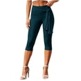 thumbnail image 3 of AnuYalue Women's Wrap Tie Capris Pants High Waisted Capri Leggings Skinny Casual Cropped Yoga Pants, 3 of 9