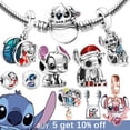 thumbnail image 2 of Disney Lilo Stitch Series Charms Silver 925 Original Fit Bracelet Silver 925 Disney Beads Charm for Women Jewelry Making Gift Gao Jinjia LED, 2 of 2