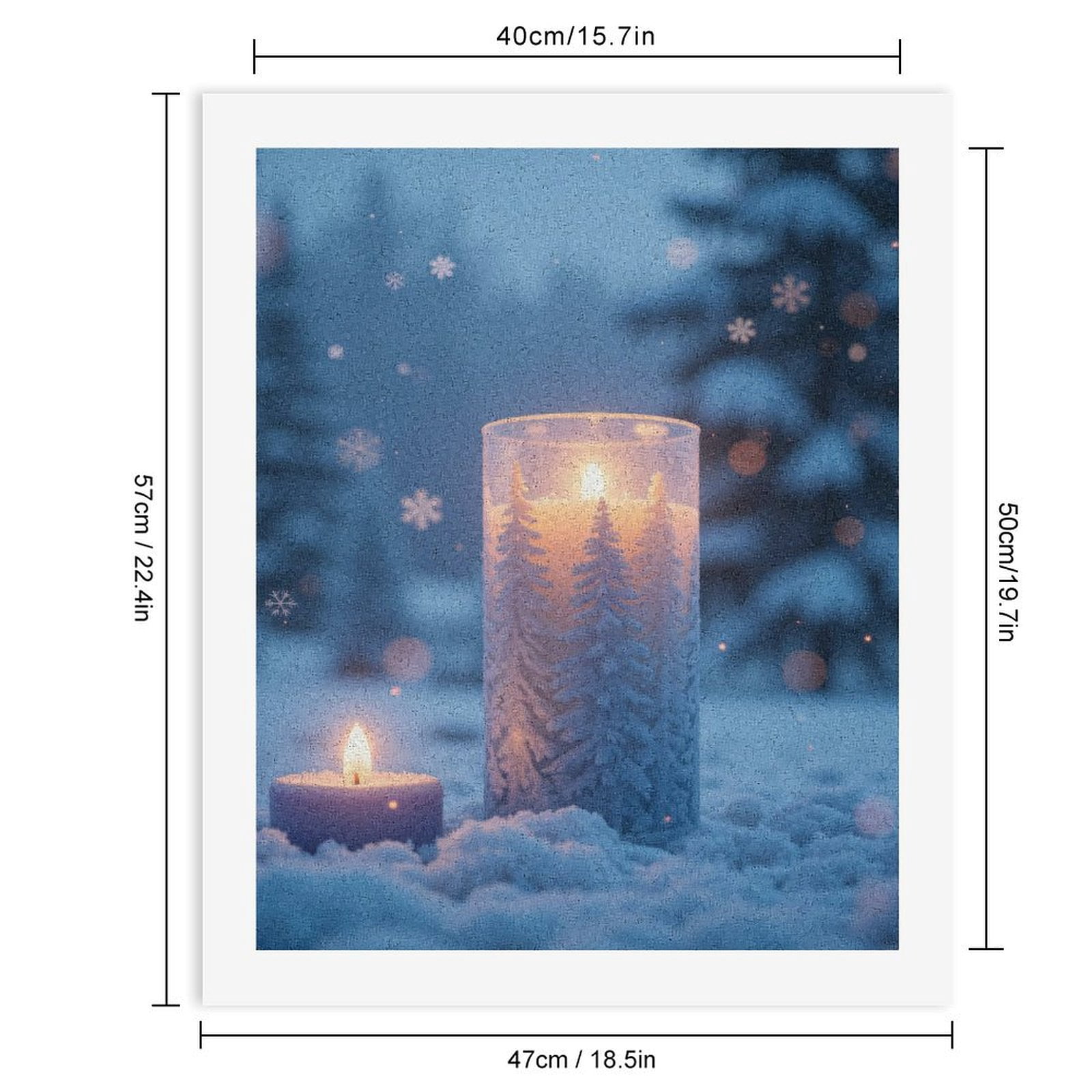 Paint By Numbers Kit for Adults Beginner - DIY Winter Candle Snowflakes Serenity Canvas Painting Kits for Adults, Frameless Paint By Number for Adults for Home Wall Decor 16x20 Inch