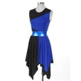 thumbnail image 4 of MSemis Women's Praise Dance Dress Worship Liturgical Dance Costume Blue&Black S, 4 of 7