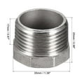 thumbnail image 2 of Uxcell 1 PT Male to 1/4 PT Female 304 Stainless Steel Pipe Fitting Reducing Hex Bushing 2 Pack, 2 of 6