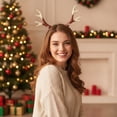 thumbnail image 5 of Hfppkn Realistic Deer Antlers Headband Lightweight PU Foam Hoop 38x24cm Brown, 5 of 7