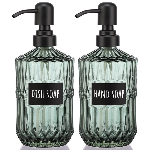 Set dispensador de jabón Segbeauty Glass de acero inoxidable de 450 ml