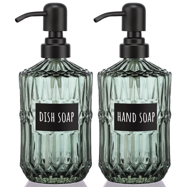 Set dispensador de jabón Segbeauty Glass de acero inoxidable de 450 ml