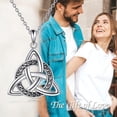 thumbnail image 6 of Celtic Knot Necklace Sterling Silver Triquetra Pendant Triangle Irish Circle Necklaces Jewelry Gifts for Women, 6 of 10