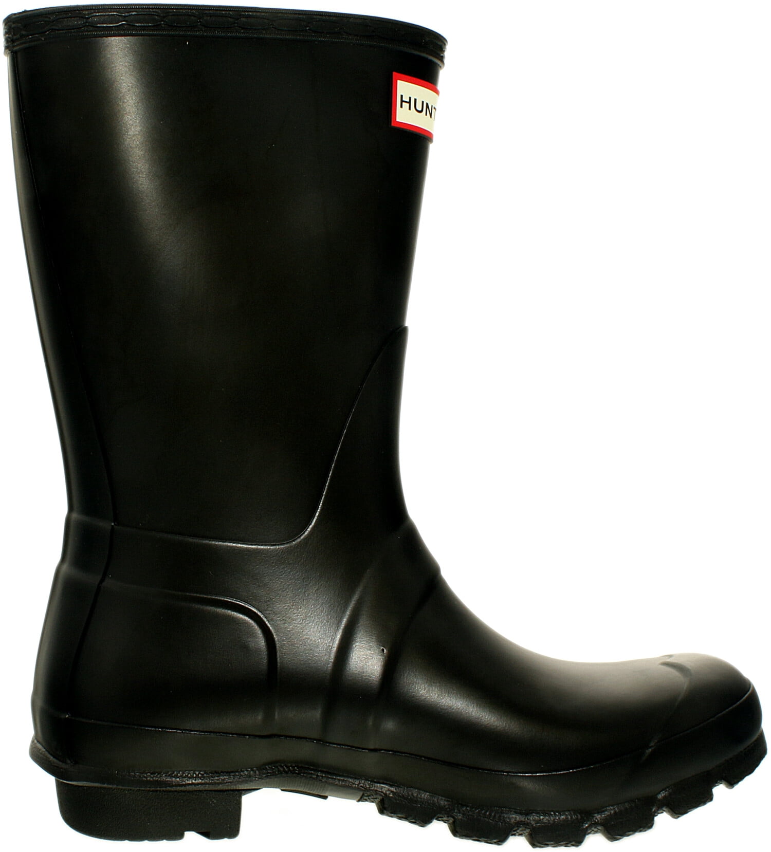 Hunter Original Short Rubber Rain Boot, Natural Rubber, Sherpa Lining, Non Slip Tread - 10M - Black