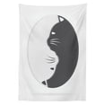 thumbnail image 3 of Ambesonne Yin Yang Tablecloth Rectangular Table Cover, Black and White Cats, 60"x90", Pale Grey and Grey, 3 of 4