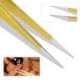 thumbnail image 4 of Pince à épiler professionnelle en acier inoxydable pour extensions de cils et greffes de faux cils (droite), 4 of 4
