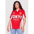 thumbnail image 2 of Women's Plus Size Color Blocked Tokyo Racing Graphic Polo Top, 2 of 4