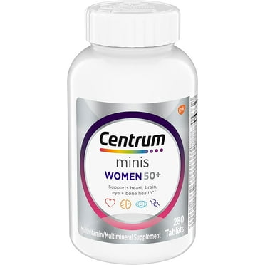 Centrum Minis Silver Women's Multivitamin for Women 50 Plus, Multimineral Supplement with Vitamin D3, B Vitamins, Non-GMO Ingredients, Supports Memory and Cognition in Older Adults - 280 Ct
