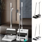 JASKFLY Plastic Broom And Dustpan 1 Pack 3-in-1 Household Cleaning Brooms and Dustpan Combo