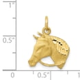 thumbnail image 2 of 10K Yellow Gold Solid Satin Horsehead with Reins Charm, 2 of 2