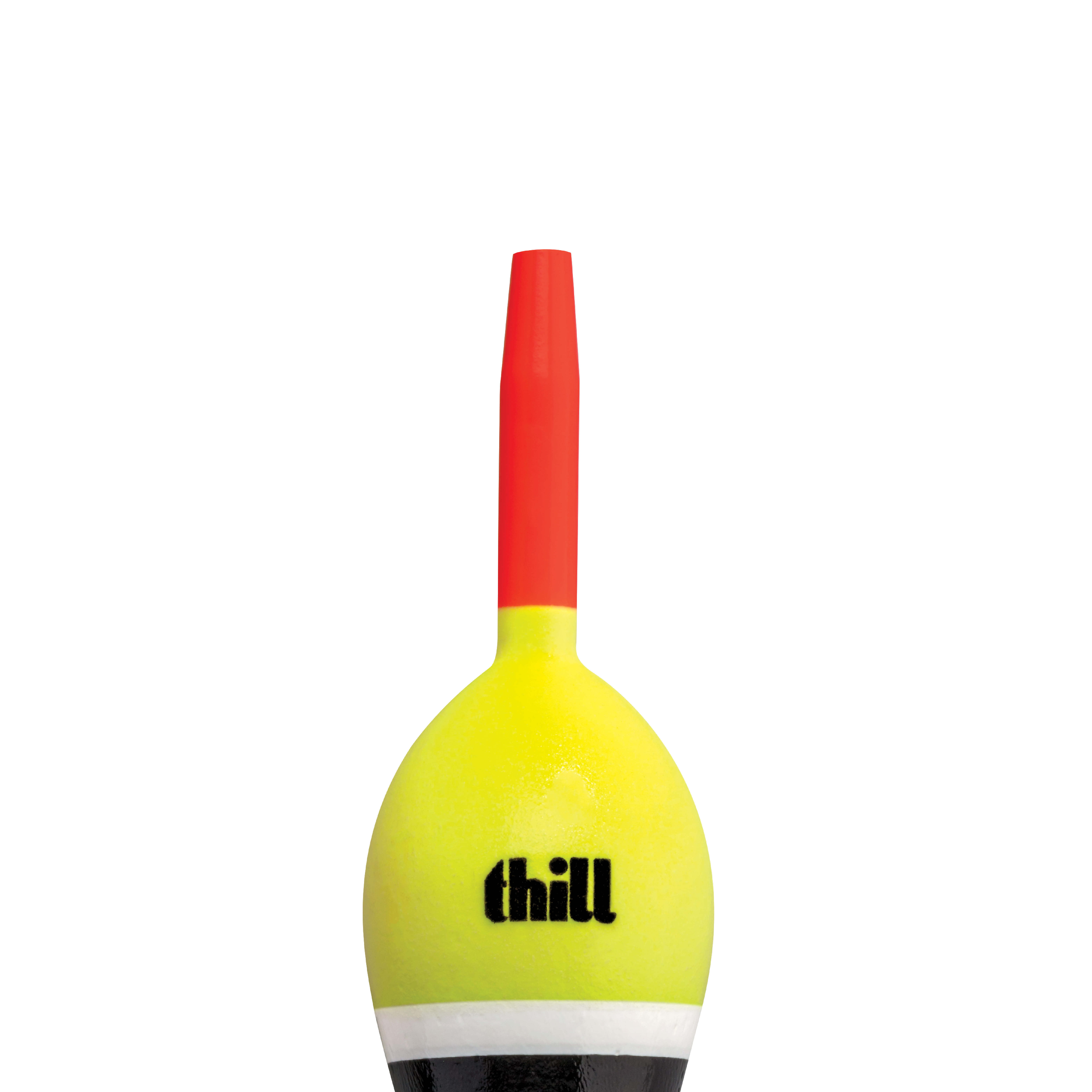 Thill Night N Day Glow Float Fishing Slip Float Yellow Black 7/8 in. Oval 
