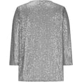 thumbnail image 4 of Womens Sparkly Sequin Tops Dressy Casual 3/4 Sleeve V Neck Shirts Holiday Glitter Shimmer Top Evening Night Glitter Party Outfits, 4 of 5