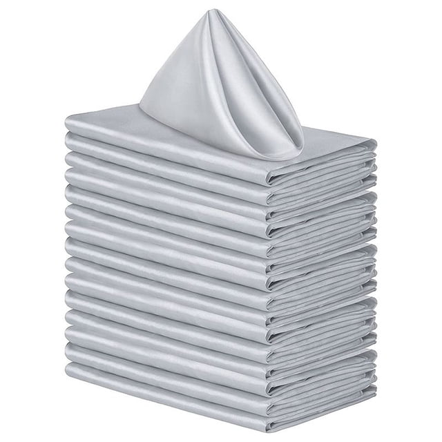 Xiao Hua Servilletas de poliéster, 43 x 43 cm, lavables, para restaurantes, bodas y festividades, paquete de 10, color gris