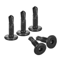 Hex Socket Self Tapping Screws, 5.5 x 19mm 410 Stainless Steel Sheet Metal Flat Head Drilling Screw 50pack, Black