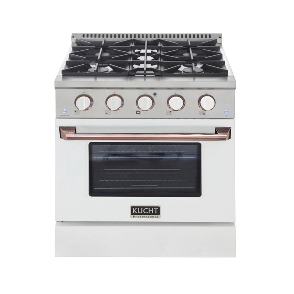 Pemberly Row 30" 4.2 cu. ft. Dual Fuel Range Propane Gas in Rose Gold Handle