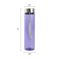 thumbnail image 3 of Mainstays 18oz Plastic Purple Water Bottle Stainless Steel Screw Cap Lid with Strap, 1 Each Included, 3 of 8