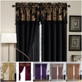 thumbnail image 2 of 4-piece Floral Jacquard Window Curtain Drape Set with Jacquard Woven Fabric for Bedroom, Living Room, Dinning Room, 2 of 5