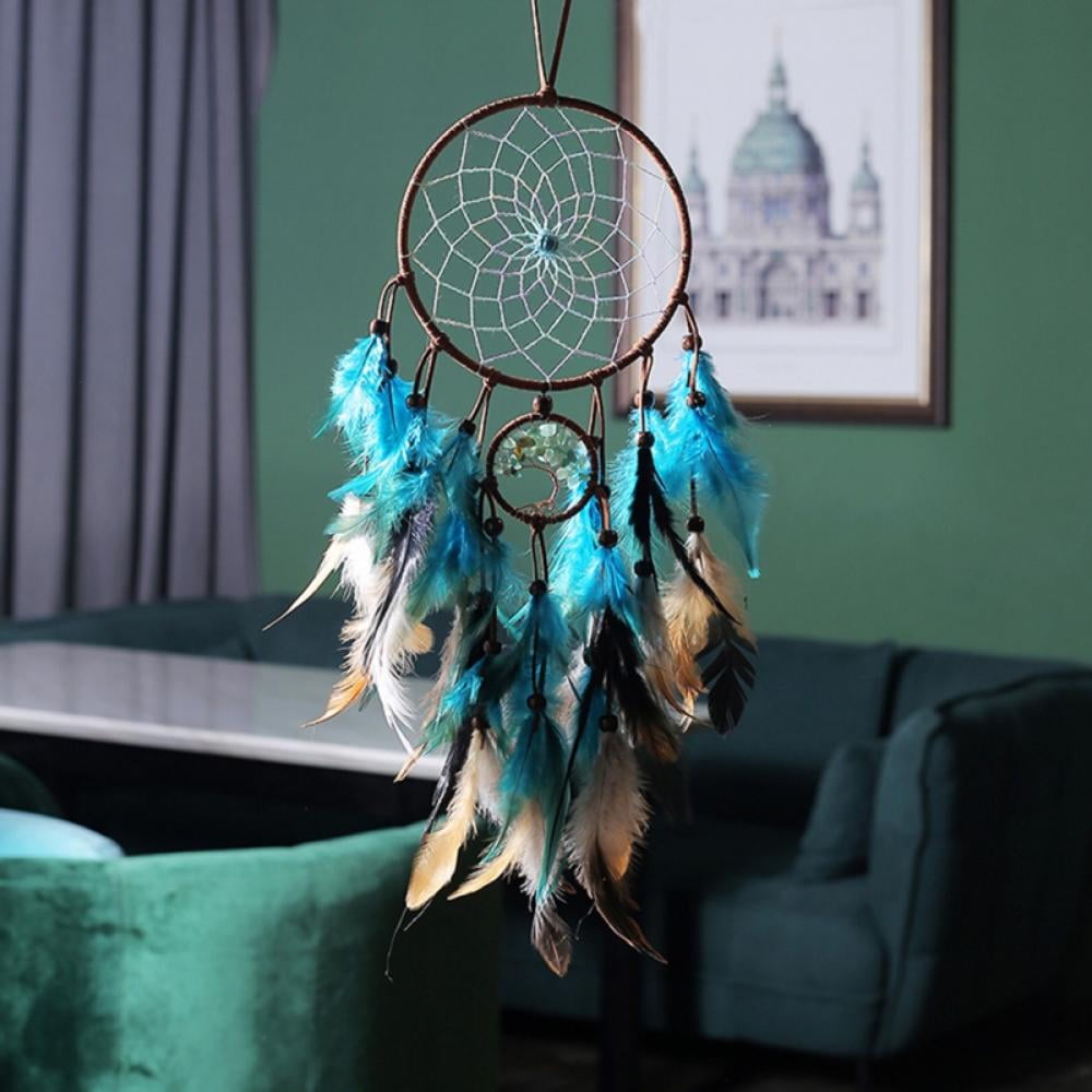 CW_ White Dream Catcher Girls Moon Feather Dreamcatcher Wall Hanging Home Decor 