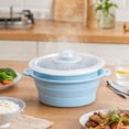 thumbnail image 4 of Collapsible Silicone Steamer Pot for Microwave, Foldable Vegetable Steamer with Perforated Tray, Space-Saving Kitchen Cookware with Cool-Touch Handles, 4 of 7