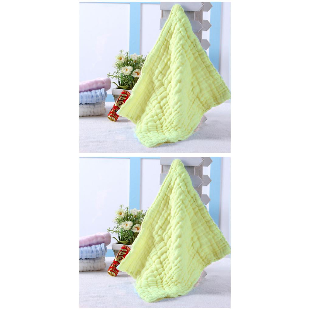 2Pcs Baby Infant Washcloth Cotton Absorbent Feeding Wipe Cloth With Hanging Hole 