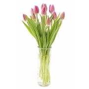 KaBloom : Reflections of Grace 10 Pink Tulip With Vase, Next-Day Delivery.