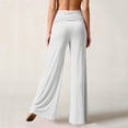 thumbnail image 4 of Coral Fold Over Yoga Pants 2026 Wide Leg Loose Fit Lounge Pant with Ruched Waist Stretchy Baggy Sports Leggings White XXL, 4 of 8