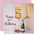 thumbnail image 1 of Tarjeta de Felicitación Stuff4 51º Cumpleaños Globos y Champagne, 1 of 7