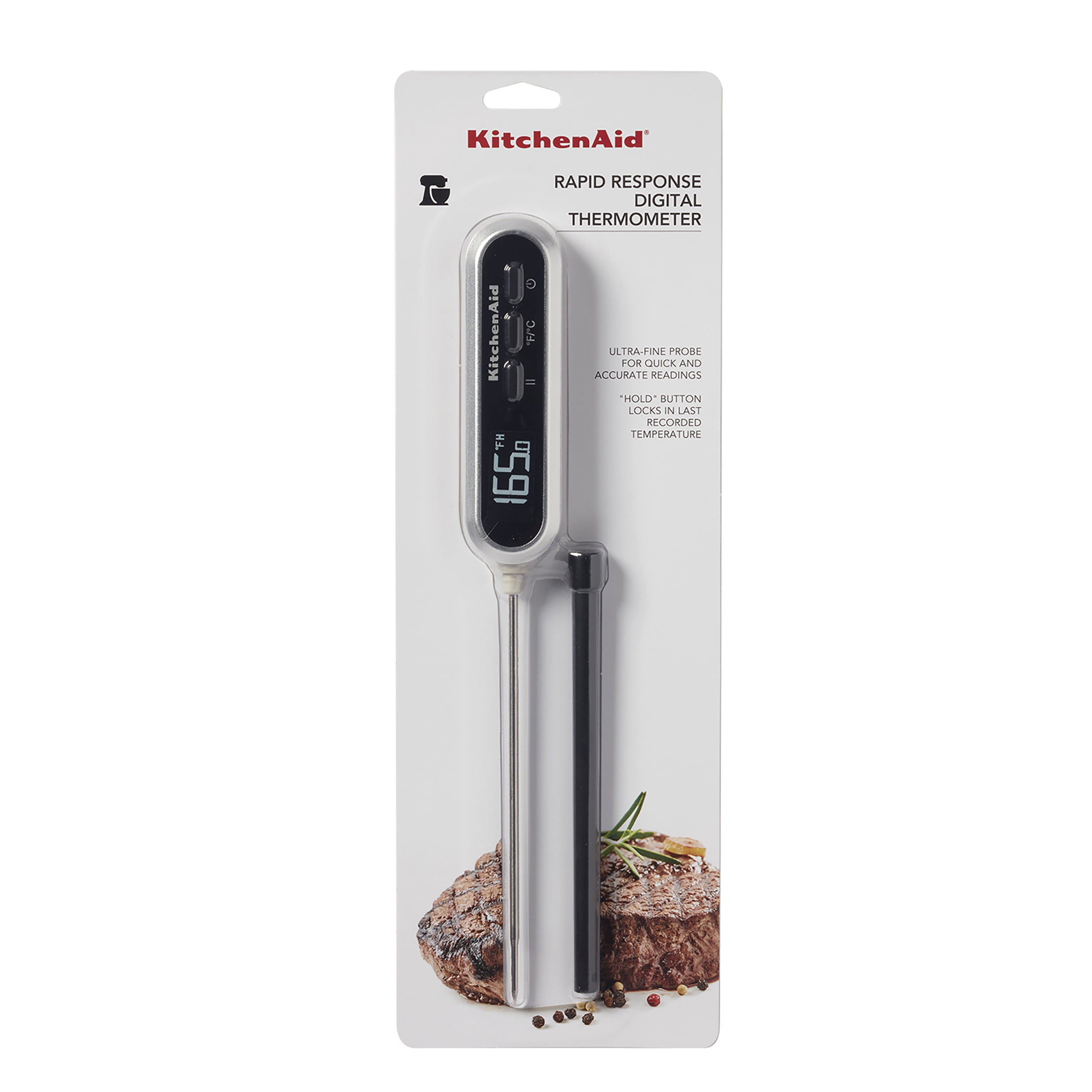 KitchenAid Rapid Response Digital Food Thermometer, -4F to 482F/-20C to 250C, Black, KQ905
