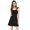 Black, variant on INSPIRE CHIC Women's Faux Suede A Line Short Button up Overall Dresses S Wine Red